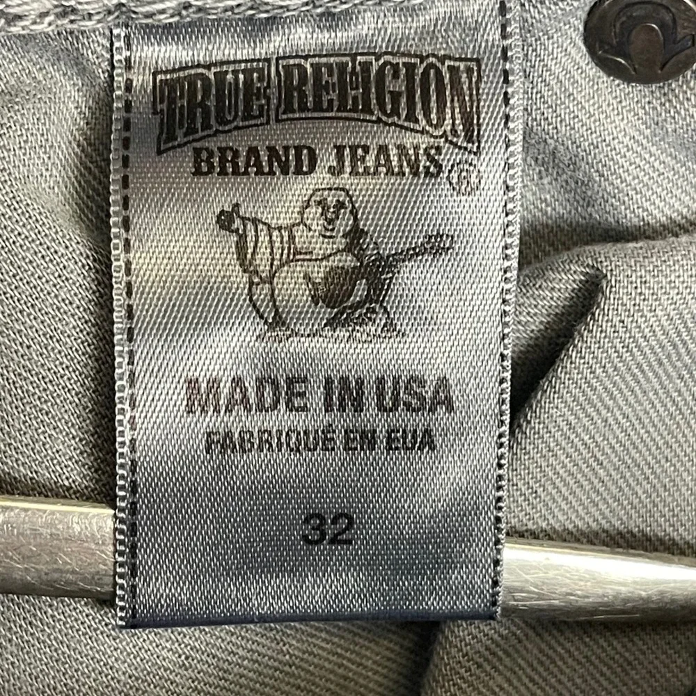 True Religion Men Geno Cut Off Jean‎ Shorts Gray Size 32 Distressed
